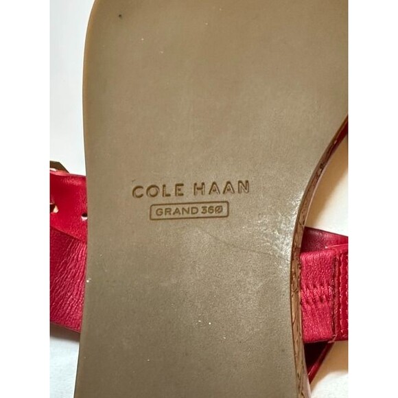 Cole Haan Francine Demi Wedge Leather Flat Sandals Red/W20908-Size 8 1/2 B -NWOT main image 4